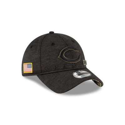 Black Chicago Bears Hat - New Era NFL Salute To Service 9TWENTY Adjustable Caps USA2958701